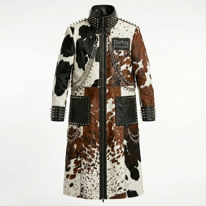 Customized Men Cow Hair On Leather <b>Jacket</b> Wholesale Genuine Cowhide Winter Coat Manufacturer OEM Soft Real Outwear Supplier - Product Image 1