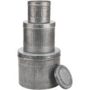 Juego de Recipientes Galvanizados de Excelente Calidad, Tres Recipientes Ecológicos Hechos a Mano para Almacenar Especias con Tapas de Cierre a Presión - Product Image 1