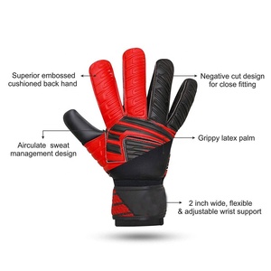 Nouveaux Gants de Gardien de But en Latex Allemand Noir et Rouge de Haute Qualité – Créez Votre Propre Design – Gants de Gardien de But à Coupe Négative pour le Combat - Product Image 2