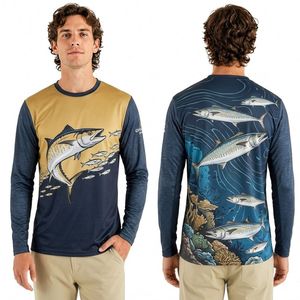 Chemises de pêche professionnelles à sublimation anti-boulochage, motif graphique de grouper des récifs coralliens profonds, tissu épais - Product Image 3