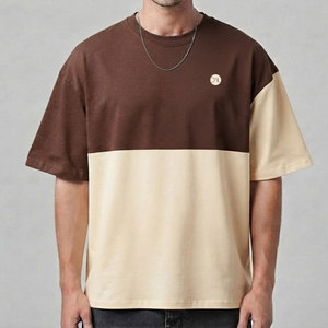 Camiseta Moderna para Hombre, Corte Cuadrado, Algodón de Alta Densidad, Ajuste Relajado, Tela Gruesa, Estilo Casual Urbano - Product Image 1