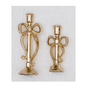 3 bougeoirs de Noël en aluminium faits à la main en forme d'arc doré pour la décoration de salon, centre de table, présentoir de bougies piliers, consoles - Product Image 4