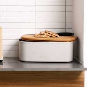 Boîte de rangement rectangulaire au design haut de gamme avec couvercle en bois pour l'organisation du comptoir de cuisine et du garde-manger - Product Image 6