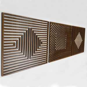 Panneau mural en bois géométrique moderne, décoration murale en bois artisanale pour salon, chambre et décoration intérieure - Product Image 1