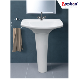 Huge Selling Superior Quality Stylish Bathroom Fitting White Ceramic Hand Wash <b>Basin</b> with Pedestal for Wholesale Purchasers - Product Image 1