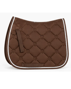 Nouvelle arrivée : tapis de selle tout usage pour chevaux, design équin, marron chocolat, matelassé losanges, logo brodé. - Product Image 1