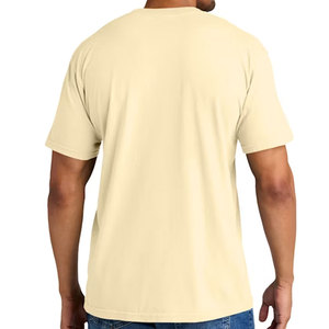T-shirt personnalisé pour homme en mélange de coton et de polyester, respirant, uni, vierge, pour le travail ou décontracté, avec poches, vente en gros - Product Image 4