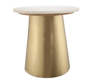 Modern Design White and <b>Gold</b> Coffee Table with Geometric <b>Gold</b> Metal Base - Product Image 6