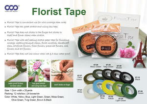 เทปกาวกันน้ำลายดอกไม้แบบด้านเดียว ติดเองง่าย ฉีกง่าย ขนาด 12 มม. x 20 หลา - Product Image 5