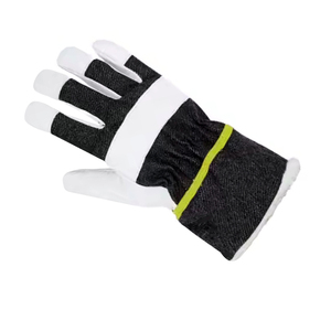 Gants de travail en PU blancs et noirs, longueur poignet, avec manchette élastique, style uni, pour usage extérieur en hiver - Product Image 4