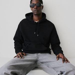 Sweat à capuche zippé surdimensionné en coton de haute qualité, personnalisable avec logo, en molleton épais - Product Image 3