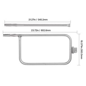 Tubo bruciatore per barbecue in acciaio inossidabile 304 da 23,75 pollici per Weber Q3200 Q300 (modelli precedenti al 2013) Q320 Q3000 (modelli successivi al 2014) - Product Image 2