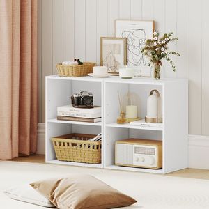 Libreria a 2 cubi con scaffale regolabile a 5 posizioni, da terra - Product Image 5