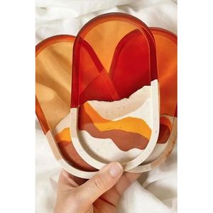 Elegant Resin Decorative Trays Stylish Oval and Round Shapes for Stylish Home <b>Decor</b> - Product Image 4