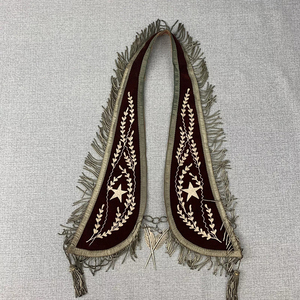 Best Selling OEM Custom Hand Embroidered Tricolor Masonic Sashes Comfortable Fabric Monitor English Regulation <b>Sew</b>-On Wholesale - Product Image 1