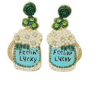 Pendientes de Cuentas con Diseño Bordado para Bodas, Fiestas y Compromisos, Regalo Perfecto por MD HANDICRAFTS - Product Image 1