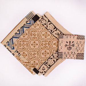 Bandanas carrées en coton imprimées sur mesure, protection solaire extérieure, foulards, ensemble de bandanas naturels faits à la main, style Bagru, accessoires pour cheveux - Product Image 4