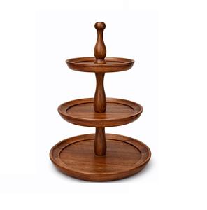 Soporte de madera multiusos para exhibir pasteles, cupcakes, postres, vajilla de cocina natural y ecológica - Product Image 1