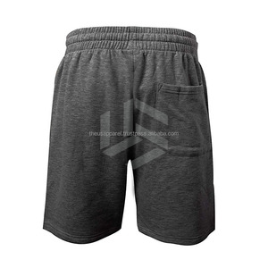 100% Cotton Fleece Eco-Friendly Quick Dry Breathable Custom Logo & Color Athletic Men's Sweat Shorts with Side <b>Strips</b> - Product Image 3