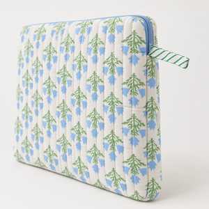 Floral Printed <b>Quilted</b> Cotton Waterproof Laptop Sleeve with Zipper Closure Protective Case for Laptops Casual Style - Product Image 3