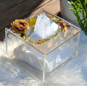 Boîte à mouchoirs en résine faite à la main de luxe indienne, nacre naturelle polie, pour la décoration de la maison, le bureau ou le rangement de voiture - Product Image 3