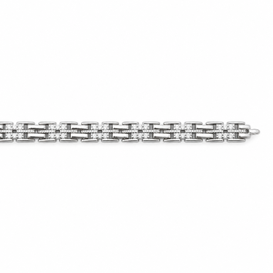 925 Sterling <b>Silver</b> Cubic Zirconia Bracelet High Polish Slim Link Chain Minimalist Modern <b>Mens</b> Unisex for Wedding Party Daily We - Product Image 2