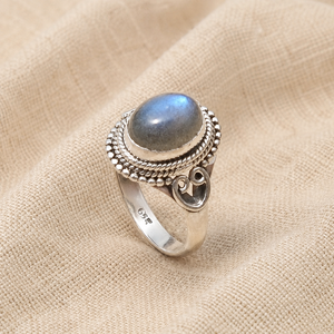 Natural Oval Labradorite Gemstone Bezel Set Inlay Gold Plated Sterling <b>Silver</b> Vintage Boho <b>Statement</b> <b>Ring</b> Handmade Rose Gold - Product Image 4
