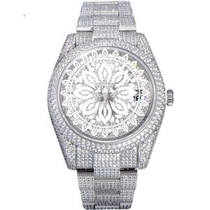 Montre de luxe pour femme en acier inoxydable, boîtier rond de 38 mm, mouvement à quartz analogique, cadran en cristal saphir, aiguilles lumineuses, fermoir pliant - Product Image 1