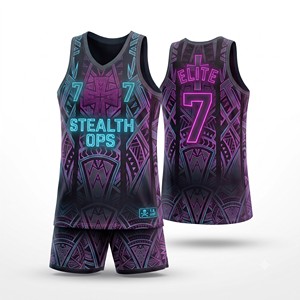 เสื้อบาสเก็ตบอลแบบสั่งทำพิเศษ Neon Fusion ลายพิมพ์เรขาคณิต คอวี แขนกุด ไมค่า เลเจนด์ ผ้าตาข่ายต้านเชื้อแบคทีเรีย แห้งเร็ว - Product Image 4