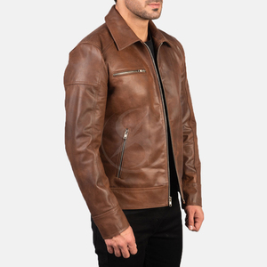 Veste en cuir d'agneau pour homme sur mesure, de qualité supérieure, avec col montant, écologique et respirante, fabriquée au Pakistan - Product Image 2