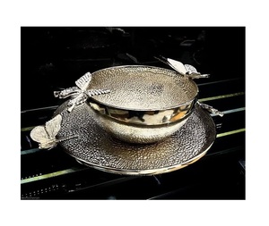 <b>Brass</b> Antique Chocolate Bowl With Handles And <b>Legs</b> Hotel Dinnerware Serving Bowl At Acceptable Prices - Product Image 2