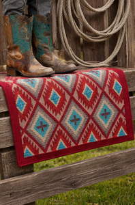 Tapis de selle de conception de diamant de turquoise occidentale Tissu de sport profilé absorbant les chocs respirant et durable pour l'équitation - Product Image 4