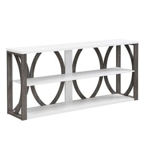 Consolle Industriale a 3 Livelli da 180 cm per Ingresso, Foyer, Soggiorno, Corridoio - Tavolo Lungo e Stretto con Spazio Contenitivo - Product Image 1