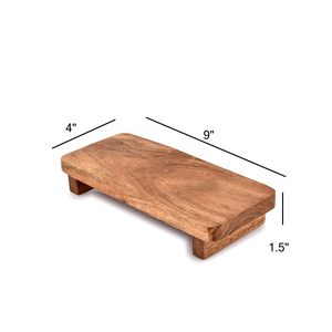 Natural Solid Acacia Wood Modern Farmhouse Rustic Eco-Friendly Plant Pattern Display <b>Stands</b> for Home Kitchen Dcor - Product Image 4