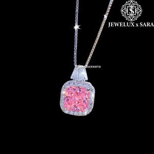Collar de Diamantes Moissanite Plateados de Lujo para Mujer con Colgante de Corte Brillante, Perfecto para Compromiso y Uso Diario - Product Image 4