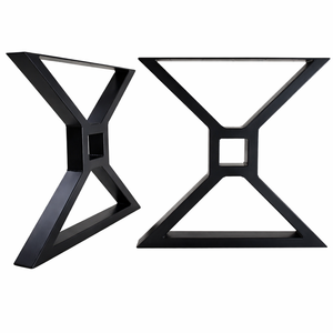 Pieds de table en acier en forme de X, design industriel noir, base de meuble robuste pour la maison et le bureau EDPTBL000 - Product Image 3