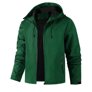 Chaqueta Cortavientos Negra para Hombre con Cierre de Cremallera, Corte Regular, Ropa Casual para Exteriores, Temporada de Otoño, 100% Algodón, Anti-UV, Ecológica - Product Image 3