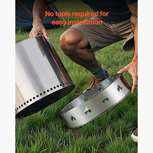 Supporto per Braciere in Acciaio Inossidabile da 19,5 Pollici per Solo Stove Bonfire, Telaio di Supporto per Stufa ad Anello Senza Fumo per AC Burn - Product Image 6
