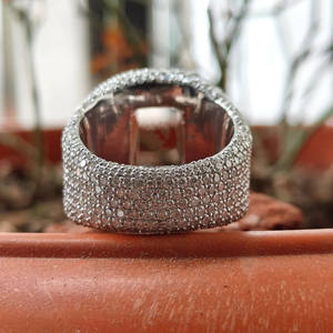 925 Sterling Silver Rhodium Plated Iced Out Engagement <b>Ring</b> Baguette Round Cut Moissanite Diamond <b>Initial</b> Hip Hop Style Jewelry - Product Image 5