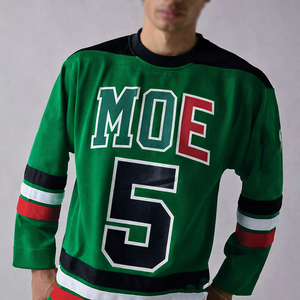 Maillot de football américain vintage rétro streetwear à manches longues, coupe oversize, en tissu uni, avec numéro personnalisé, style équipe - Product Image 2