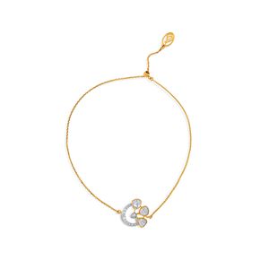 Bracelet en cristal floral plaqué or 18 carats de luxe pour femmes |   Bracelet à chaîne réglable avec breloque fleur élégante |   Mode tendance Weddi - Product Image 1