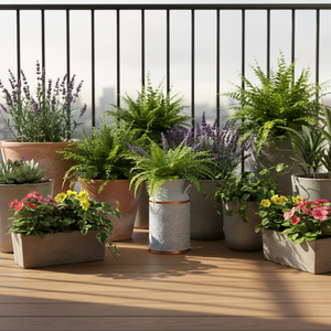 Vase en métal galvanisé Headway, style rétro antique, pot de fleurs rustique vintage, support floral primitif, pour ferme et campagne - Product Image 4