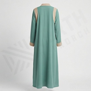2025 OEM Kimono Abaya pour femmes musulmanes, en tissu polyester épais, doux et très extensible, col en V, manches longues, pour fêtes, Ramadan, mariages - Product Image 2