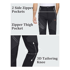 Pantalones de Esquí para Hombre, Forrados de Forro Polar, Impermeables, Aislantes para Invierno, Pantalones de Senderismo Duraderos, Pantalones Cargo para Trabajo al Aire Libre y Caza - Product Image 5