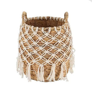 Panier de rangement en jacinthe d'eau naturelle de haute qualité, fait à la main, en vrac, écologique, production durable en provenance du Vietnam - Product Image 6