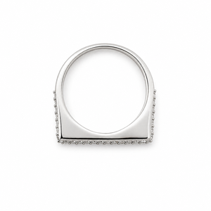 Namivaa 925 Sterling <b>Silver</b> Women's Criss <b>Cross</b> Band <b>Ring</b> Cubic Zirconia Pave Modern Minimalist Design High Polish Finish Daily - Product Image 4
