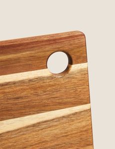 Planche à découper en bois de type butcher block, rectangulaire, avec incrustation en marbre et poignée, pour usage en cuisine, ensemble de planches à découper rectangulaires - Product Image 5
