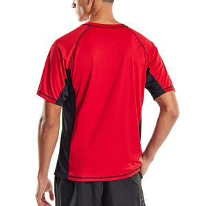 T-shirt décontracté noir à manches courtes pour homme avec imprimé lettres rouges, séchage rapide, coupe ample, col rond, tricoté 100% coton 220g - Product Image 5