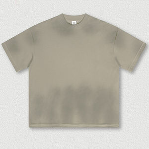 Camisetas Vintage Oversize Desgastadas al por Mayor para Hombre, Camisetas de Algodón de Manga Corta con Cuello Redondo, Estilo Urbano Personalizado, Lavado Ácido - Product Image 3