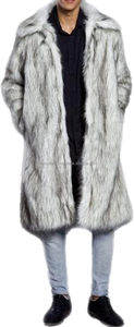 Nouveau prix spécial, manteau long en fausse fourrure de renard pour homme - Imperméable et réversible avec capuche - Product Image 3